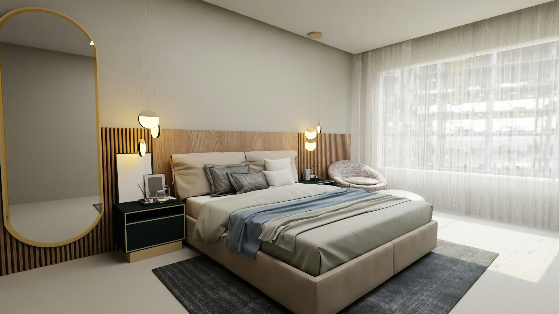 Belosso Prestige luxury hotel bedroom furniture with upholstered bed, wood veneer finishes and premium design